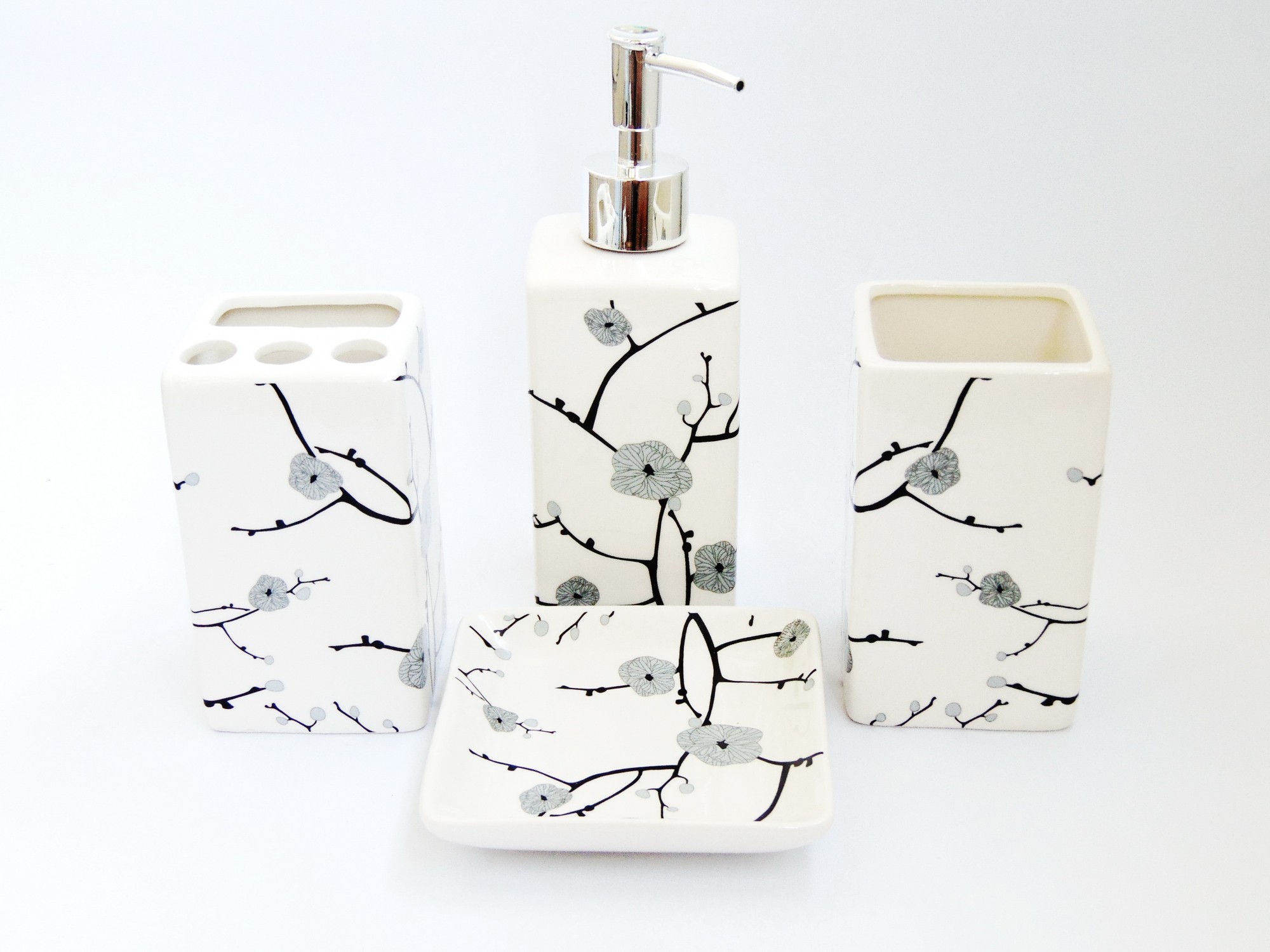 

Набор аксессуаров Ceramic Set керамический Бело-черный (32069)