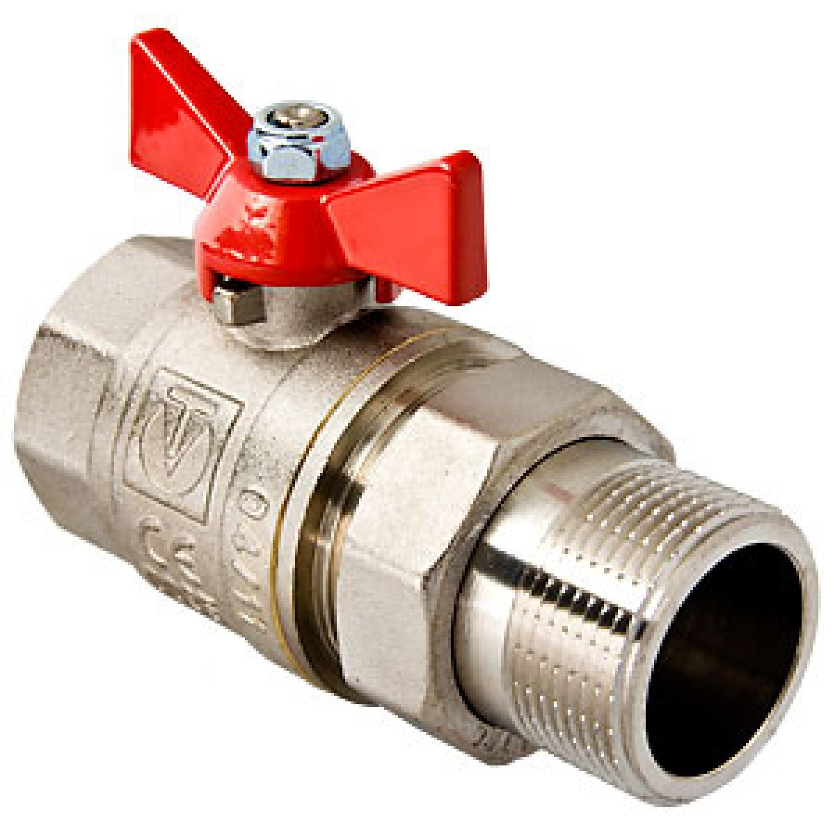 

Кран с полусгоном Valtec DN 1 1/4" (PN 40) с красной ручкой (VT.227.N.07)