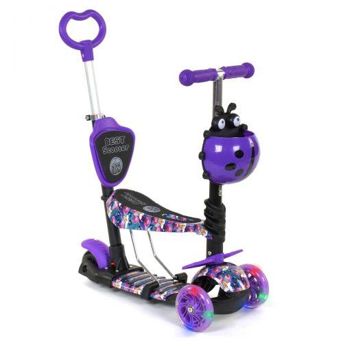 

Самокат с ручкой Best Scooter фиолетовый 19870