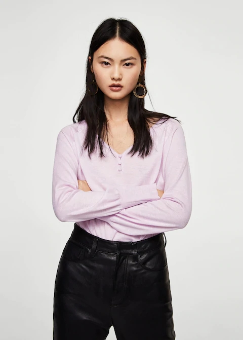 

Кофта MANGO 35140 S Бузковий