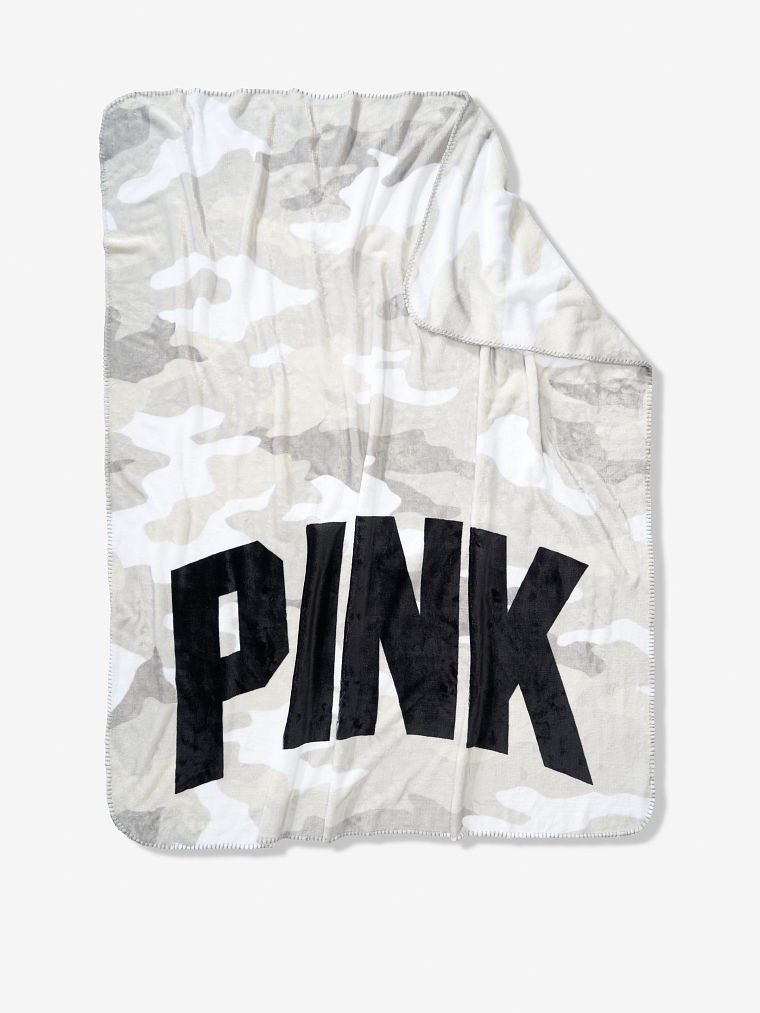 

Плед Victoria's Secret Pink 152х127 см Серо/белый)
