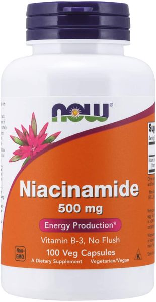 

Витамин В3 Ниацинамид Niacinamide Now Foods 500 мг 100 капсул (NF015)