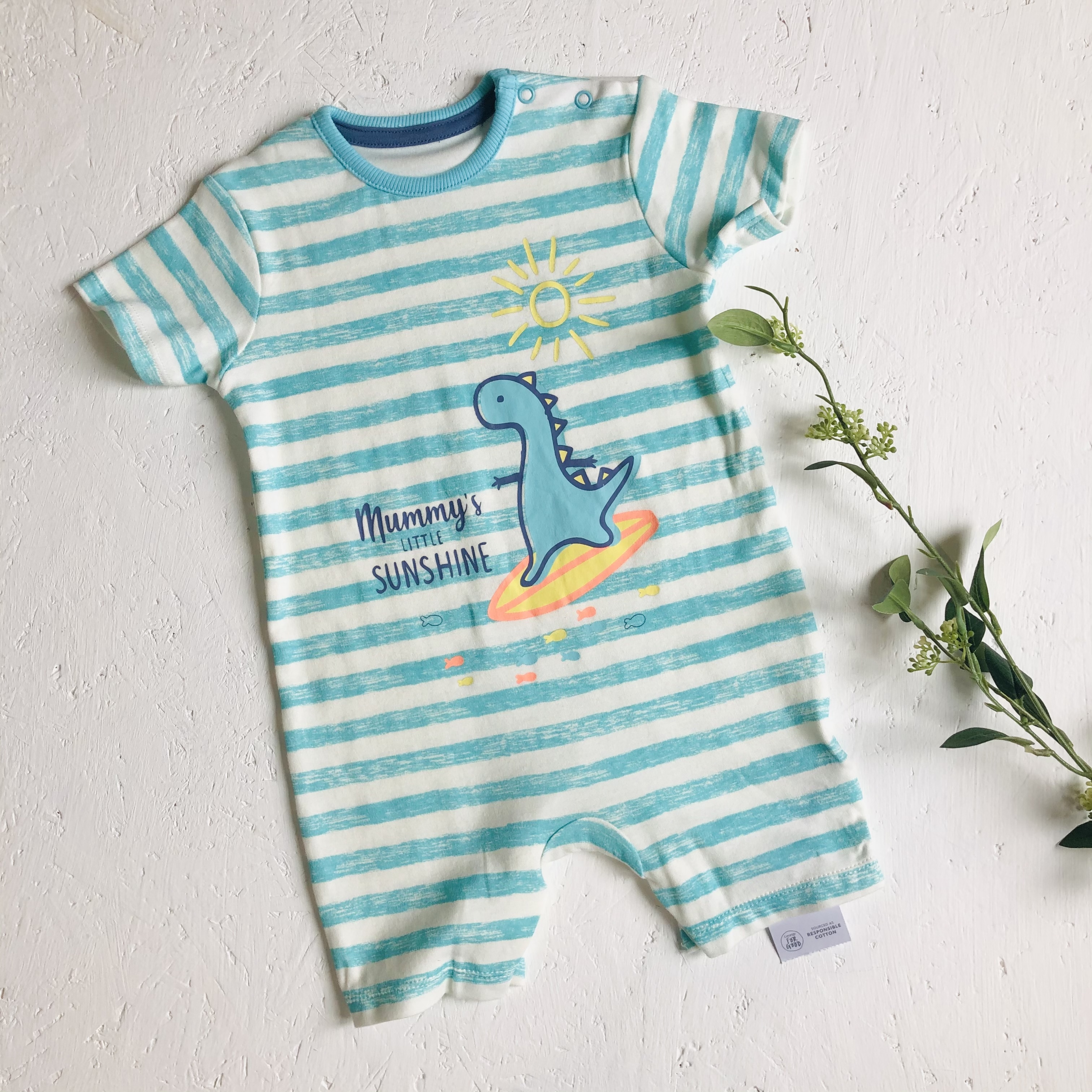 

Песочник George G006813435-2 18-24M 86-92 см Бирюзовый с белым (G006813435-2-18-24)