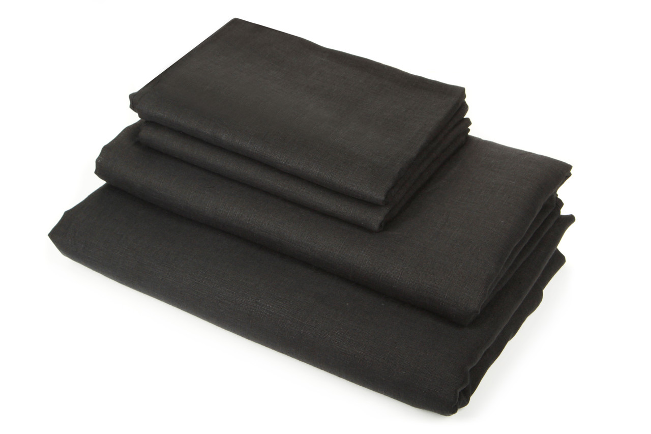 

Комплект постельного белья Utorova Ночное небо Евро 2 наволочки лен Черный