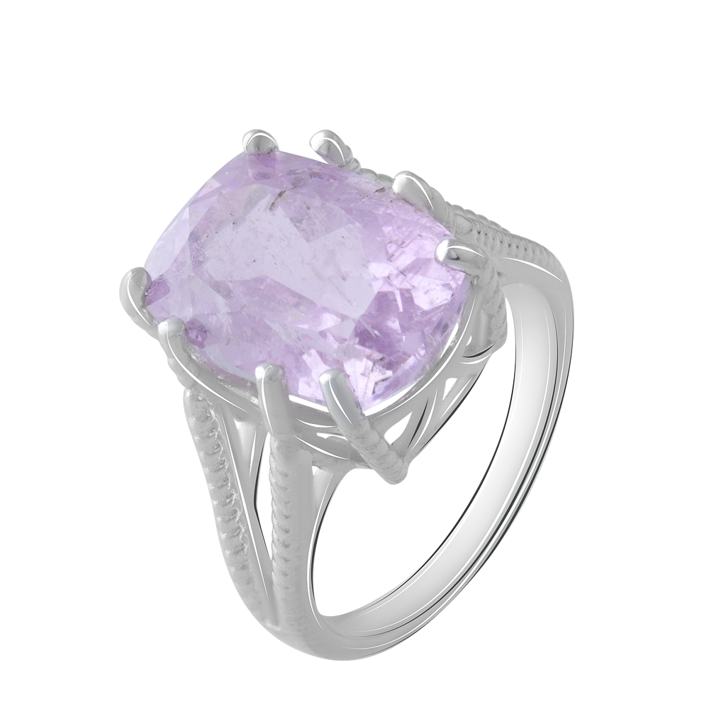 

Срібна каблучка 925 проби 5,55 г з кунцитом з США класу AAA 9,412 карат Valentine розмір 17.5