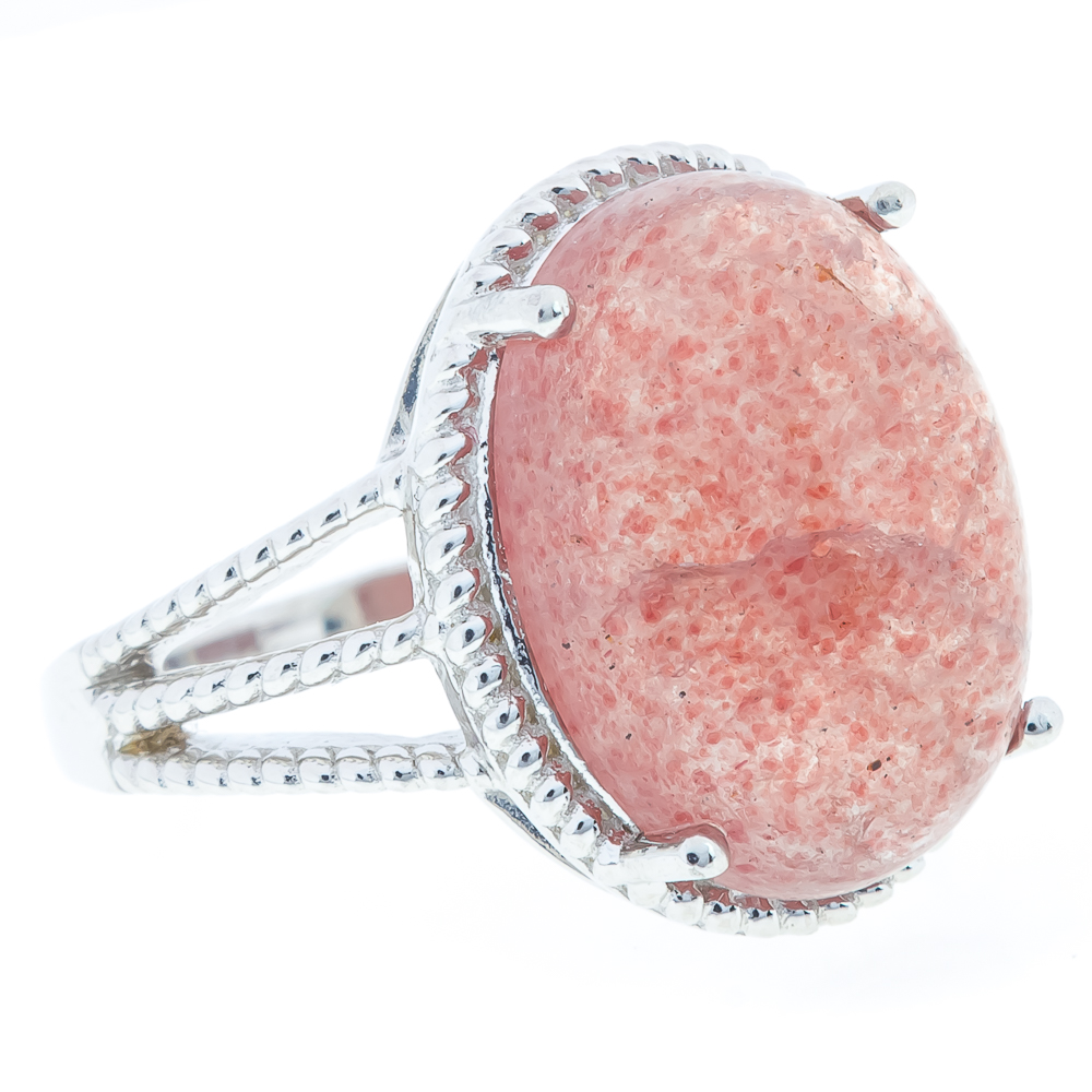 

Срібна каблучка 925 проби 5,97 гр з полуничним кварцем з США 8,98 карат Valentine розмір 17.0