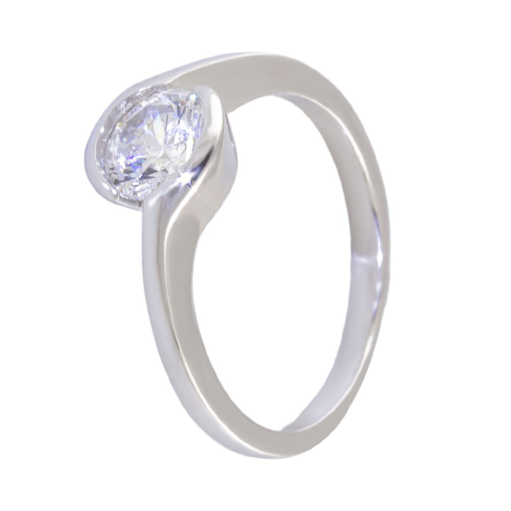 

Срібна каблучка 925 проби 2,4 г з кристалом Swarovski 3,6 карат BoutiqueTV розмір 17.0