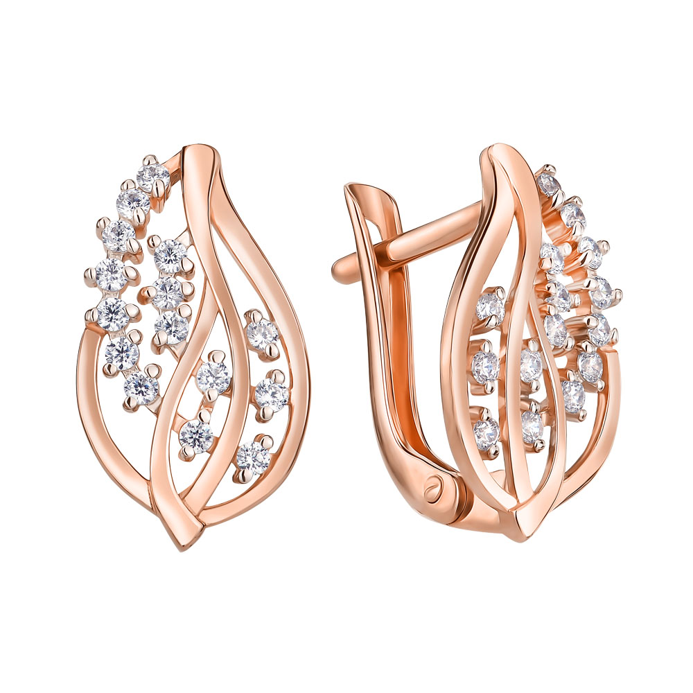 

Серьги из красного золота с фианитами 000145663