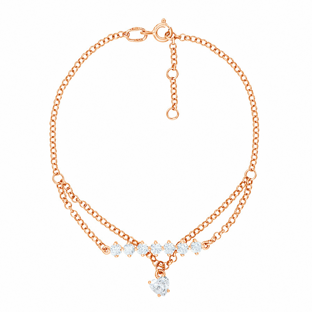 

Браслет из красного золота с кристаллами Swarovski 000138709 16 размера