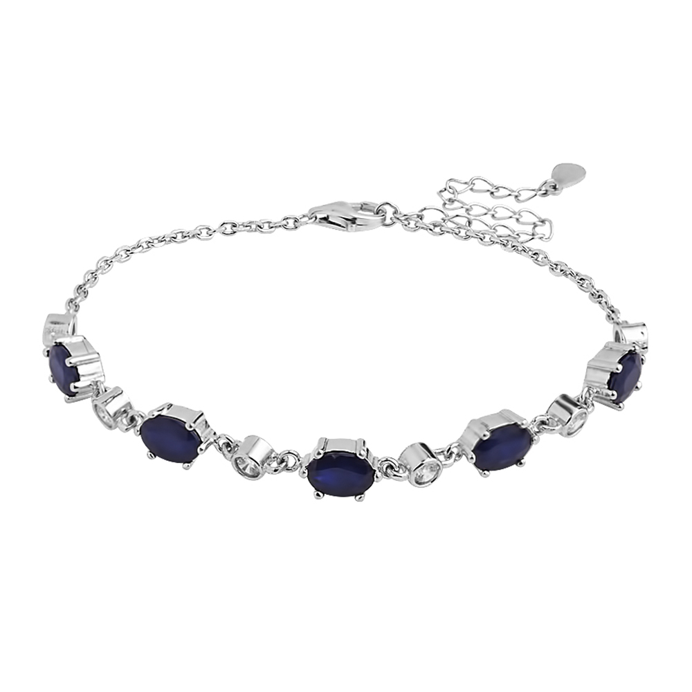 

Серебряный браслет с сапфирами и фианитами 000117864 22.5 размера