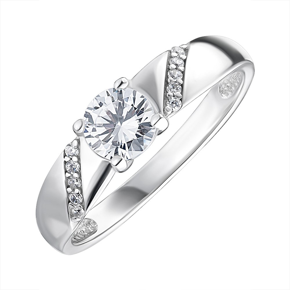 

Серебряное кольцо с фианитами 000148493 19 размера