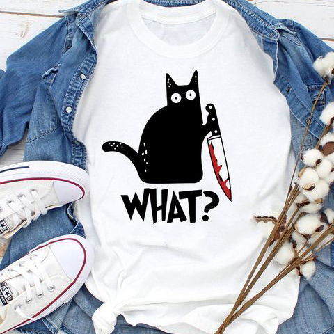 

Футболка Love&Live Cat says "What" LLP00452 M Белая