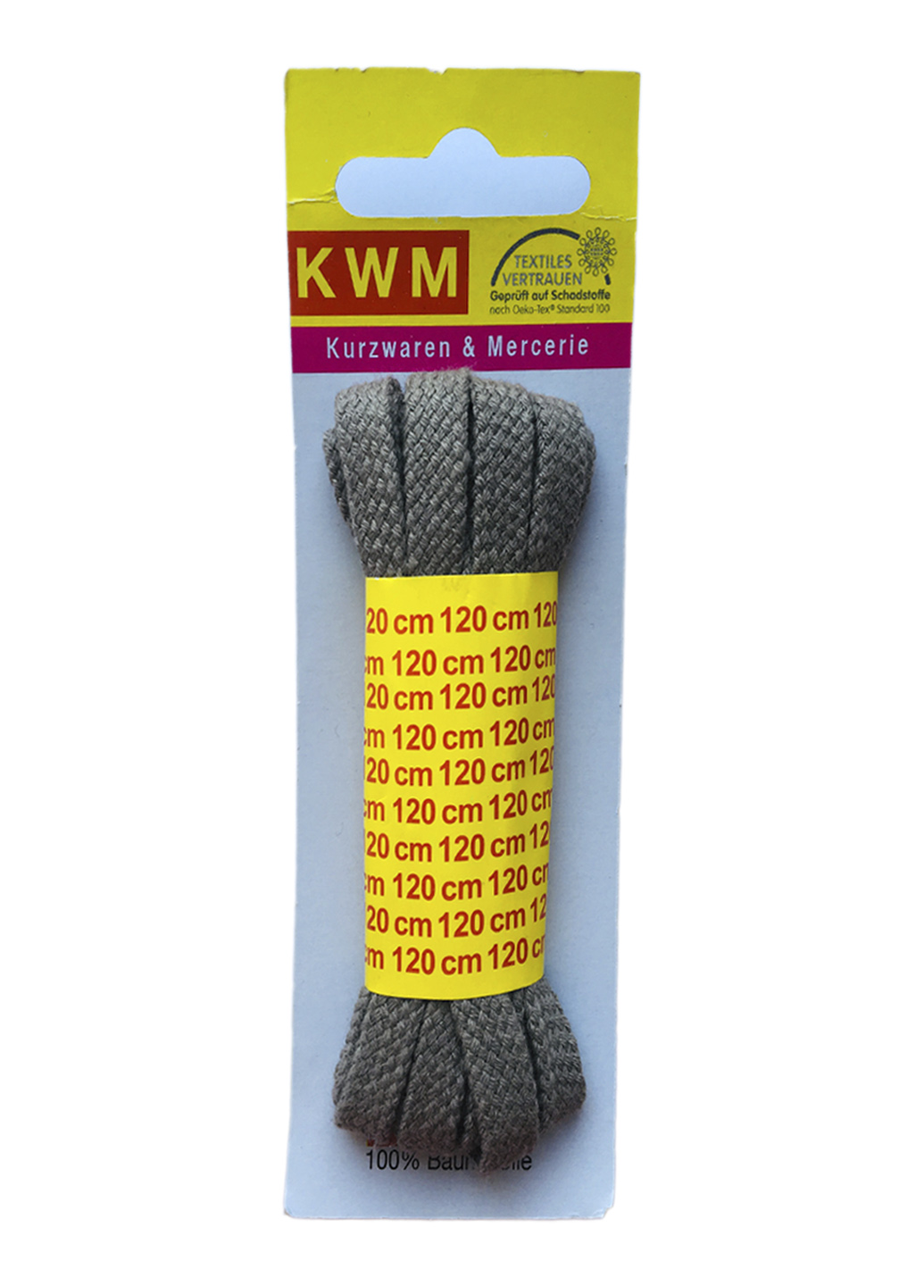 

Шнурки KWM 120 см KWM светло серый IS-10420