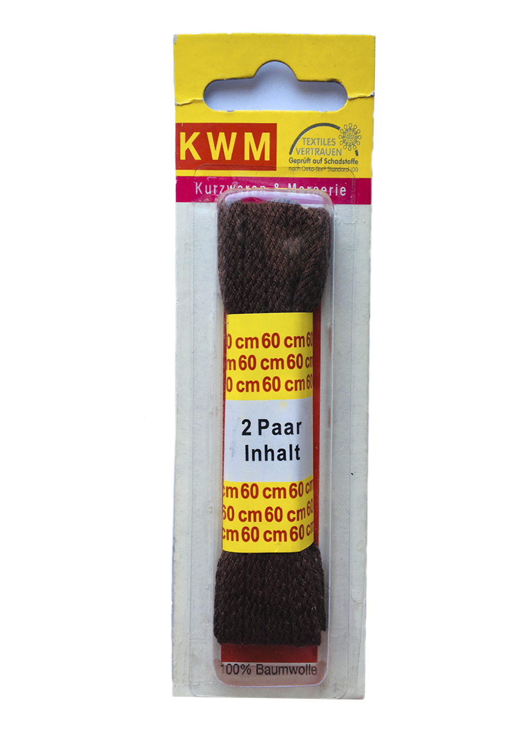 

Шнурки коричневые KWM 60 см KWM коричневый IS-10452