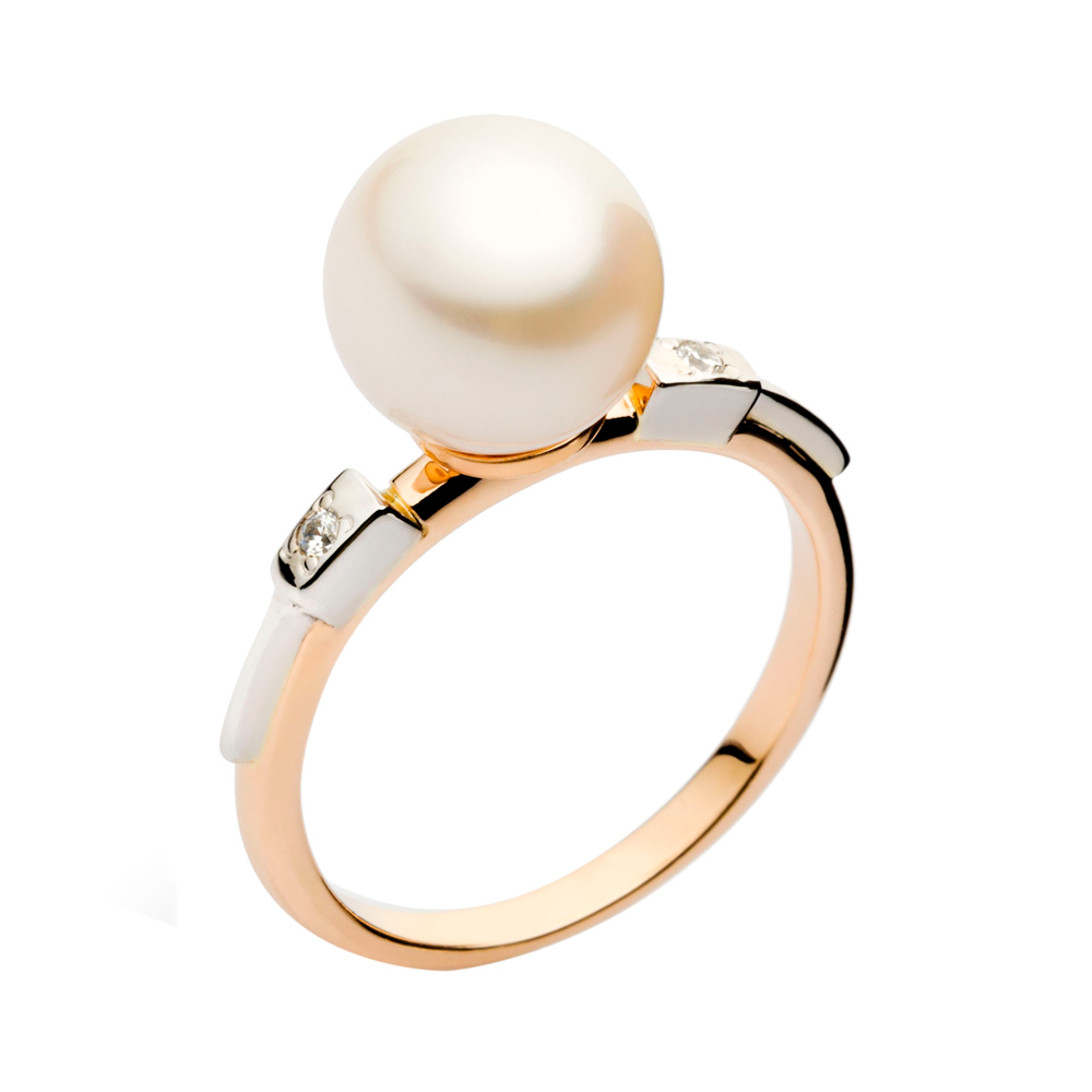 

Золотое кольцо с жемчугом и фианитами Лилит 000008469 16 размера