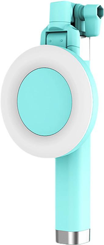 

Монопод Rock Selfie stick with lightning wire control light Blue #I/S