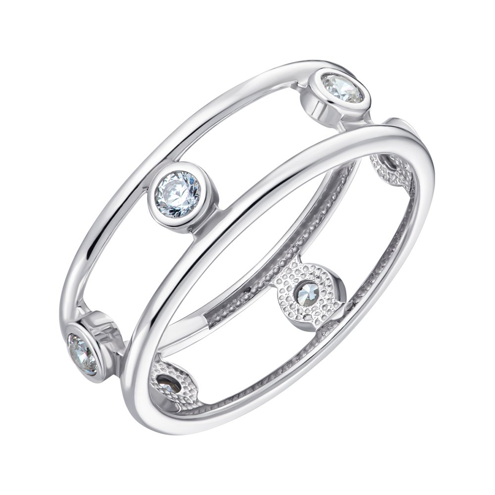 

Серебряное кольцо с фианитами 000148799 18 размера