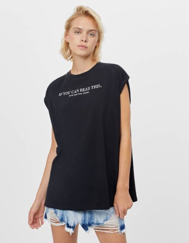 

Футболка Bershka оверсайз 7298/167/251 S Черний