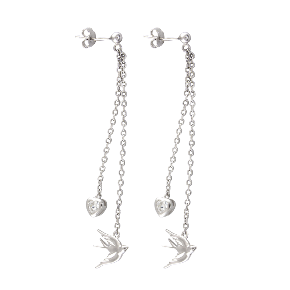 

Срібні сережки 925 проби 3 г з кристалами Swarovski 1,18 карат Silvex925