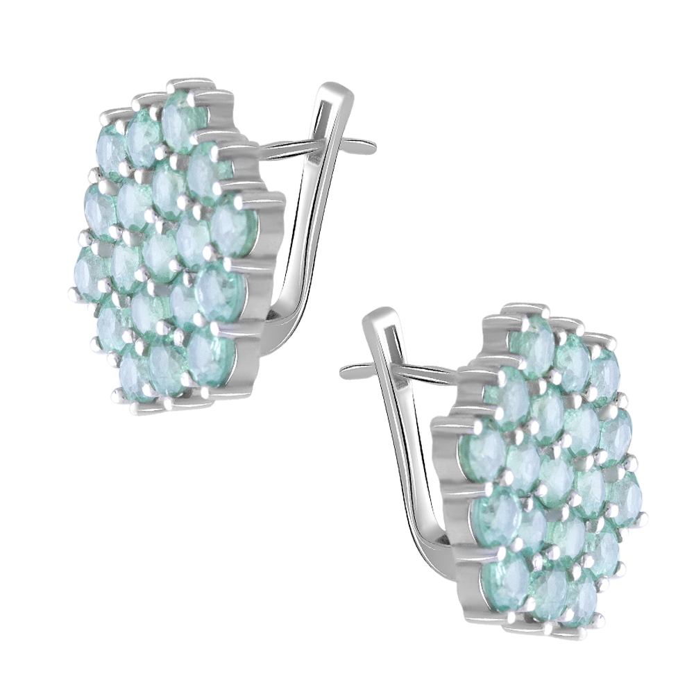 

Срібні сережки 925 проби 10,27 гр. з м'ятними кіанітами з Непалу 12,2 карат Valentine