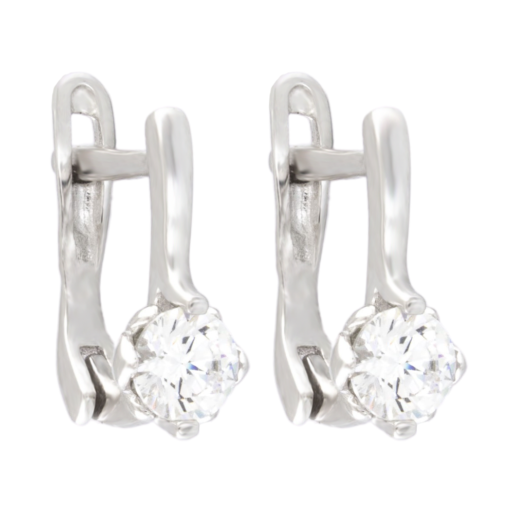 

Срібні сережки 925 проби 2,8 г з кристалами Swarovski 2,2 карат Silvex925