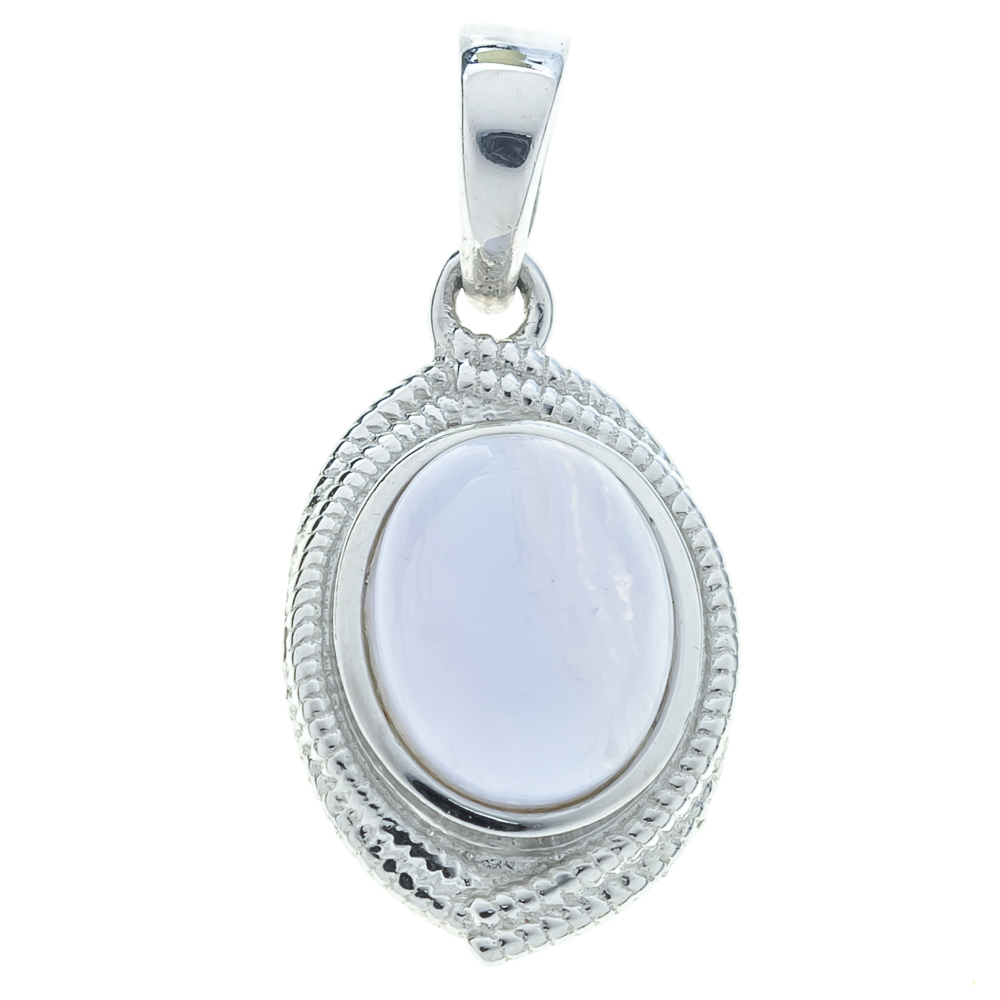 

Срібна підвіска 925 проби 2,29 гр з блакитним агатом 2,45 карат Valentine