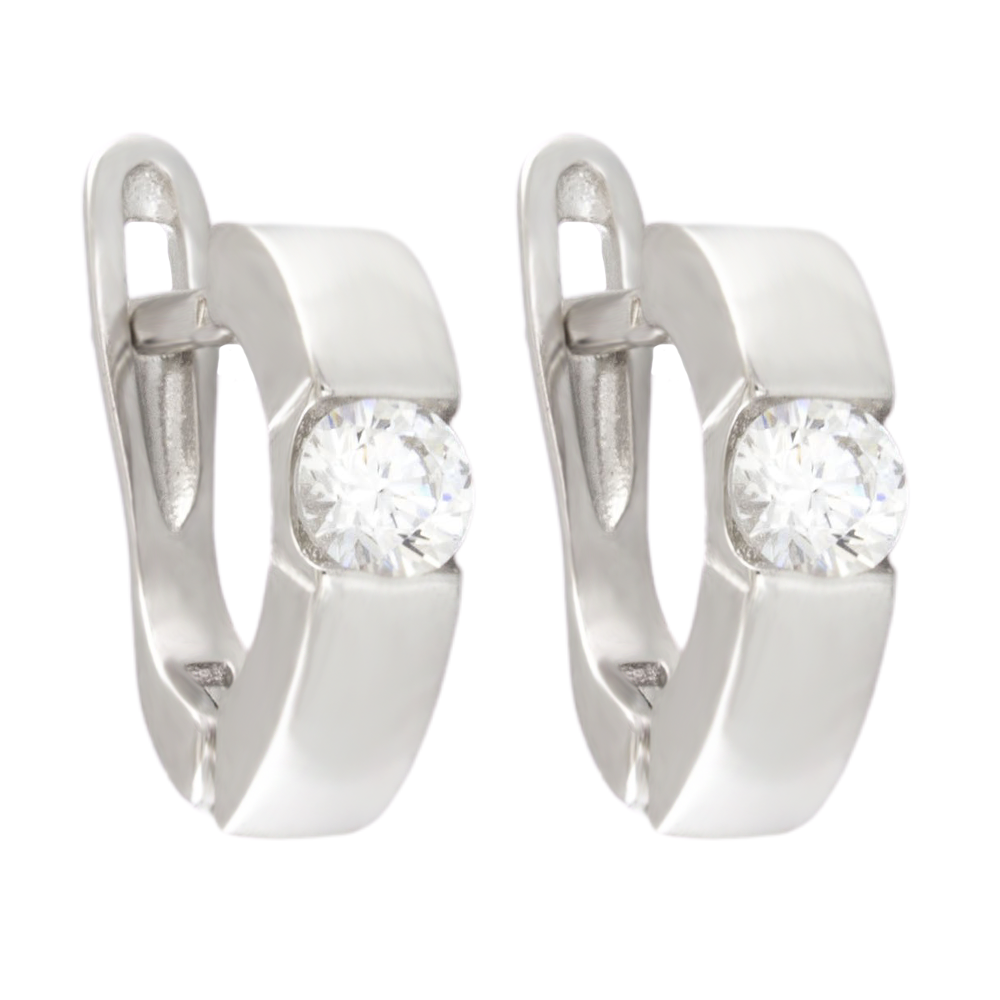 

Срібні сережки 925 проби 3,6 г з кристалами Swarovski 1,5 карат Silvex925