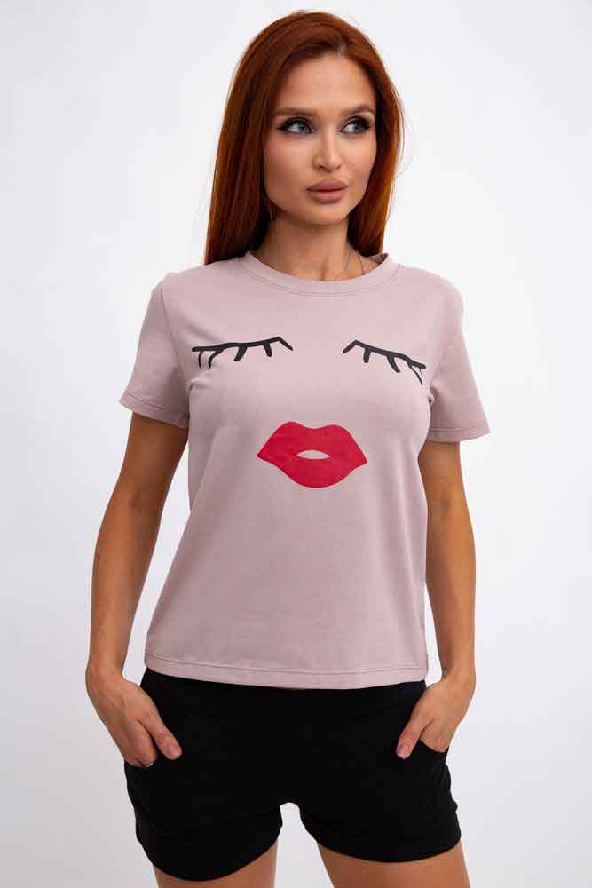 

Футболка женская 102R055 цвет Бежевый M-L