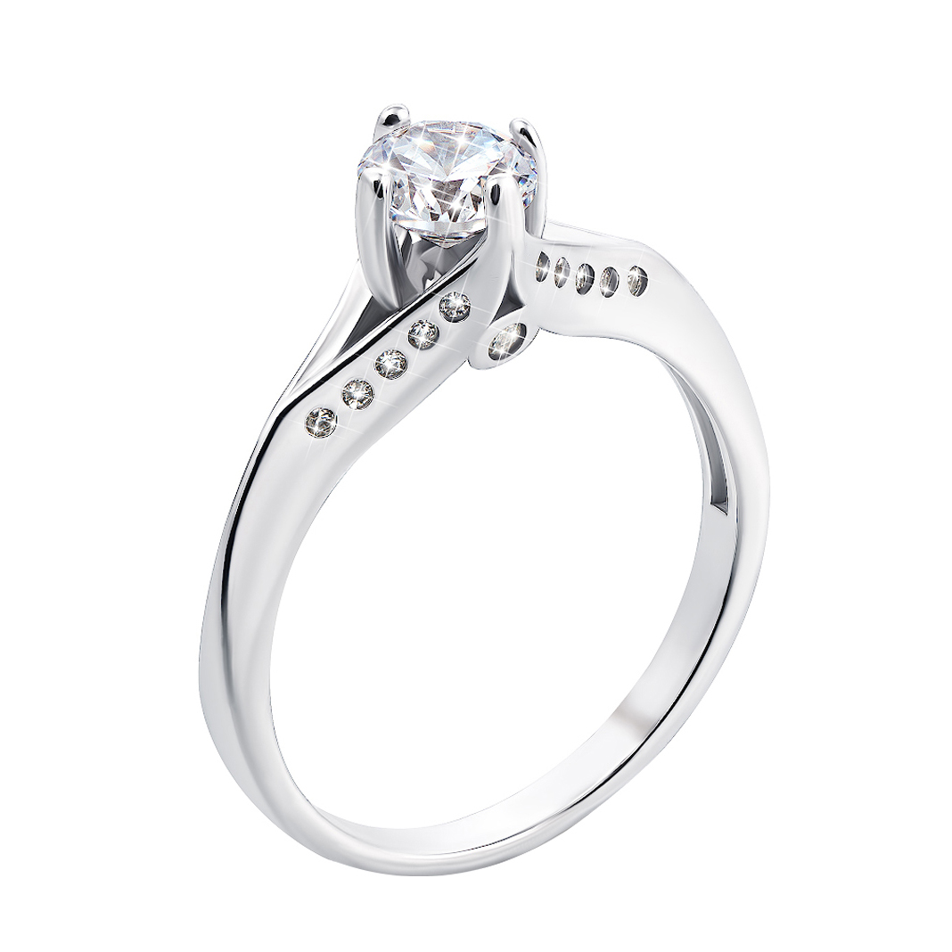 

Серебряное кольцо с фианитами 000126094 17 размера