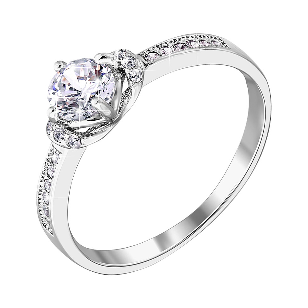 

Серебряное кольцо с цирконием 000122619 16.5 размера
