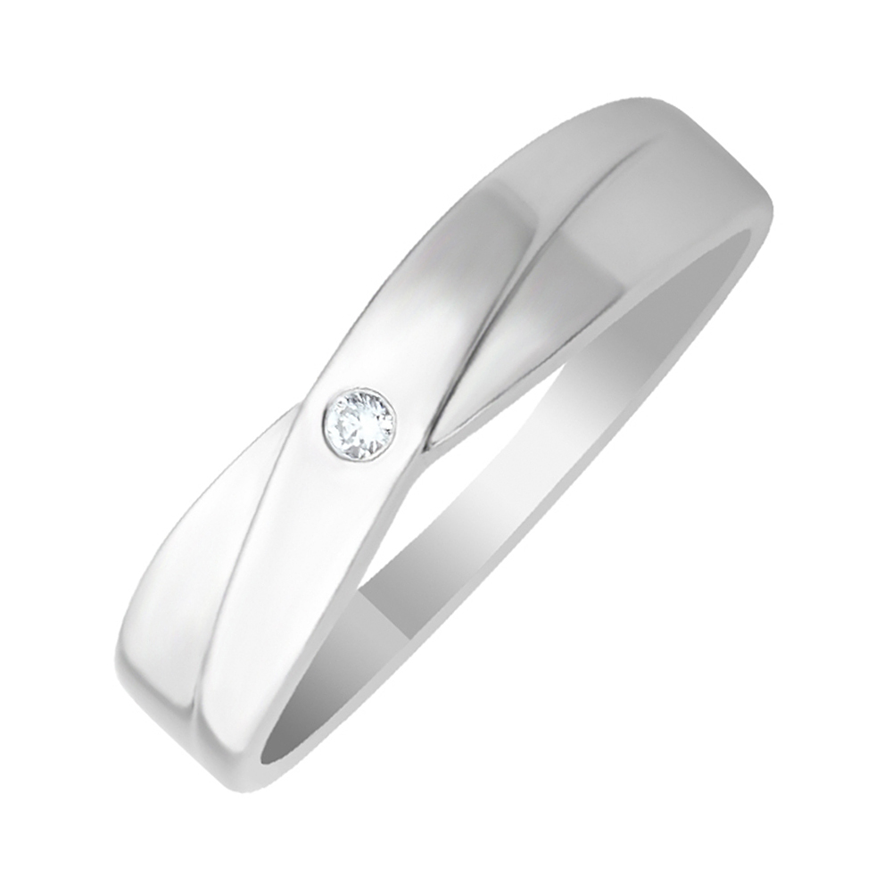 

Серебряное кольцо с бриллиантом 000131658 16.5 размера