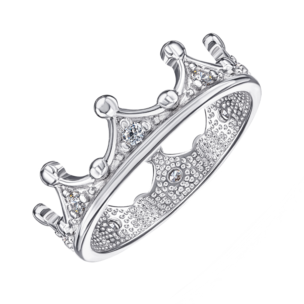 

Серебряное кольцо-корона с кристаллами Swarovski 000119301 17 размера