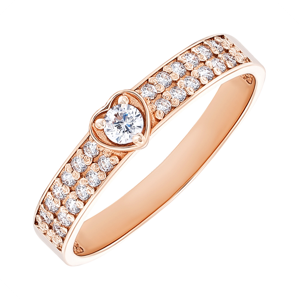 

Золотое помолвочное кольцо Сила сердца с фианитами 000101673 16.5 размера