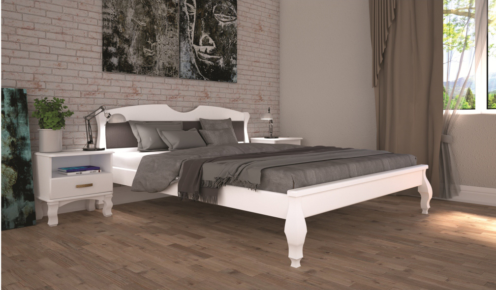 

Кровать ТИС КОРОНА 3 120*190 дуб Белый + Leroy 321