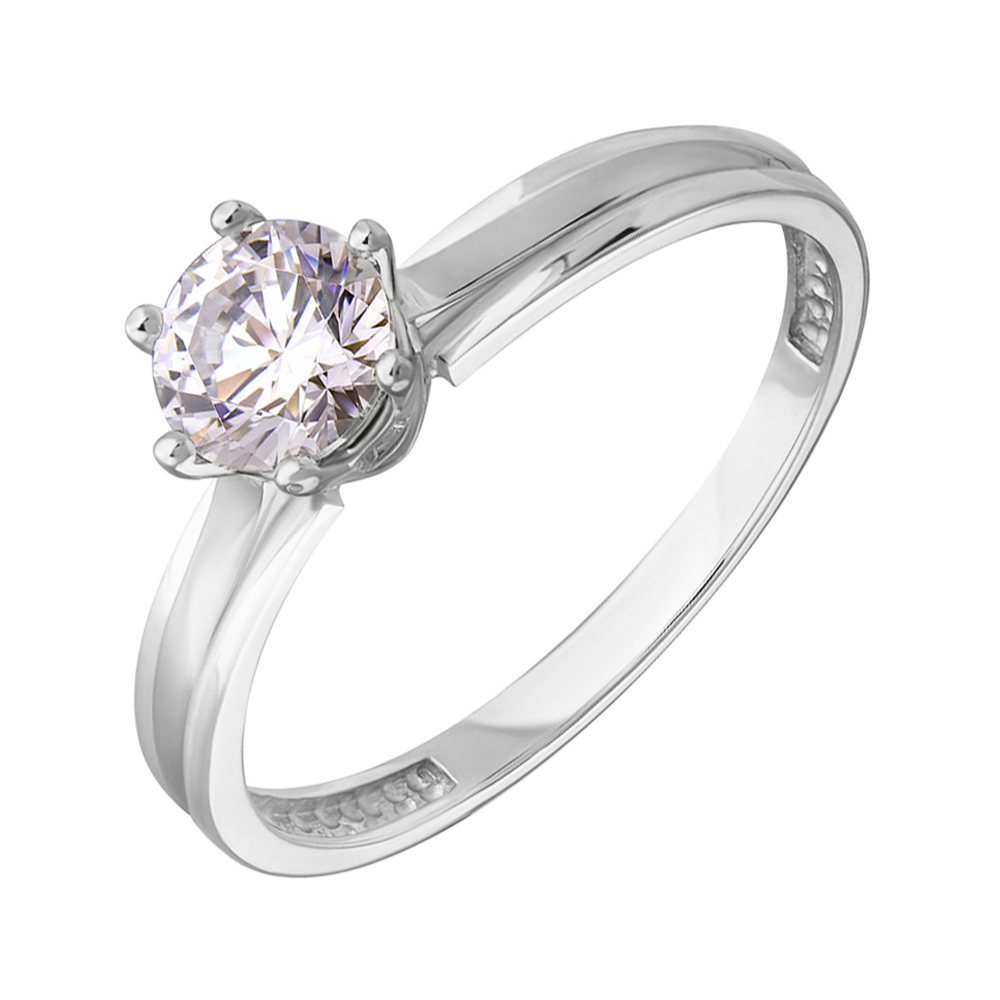 

Золотое кольцо в белом цвете с цирконием Swarovski 000036703 18.5 размера