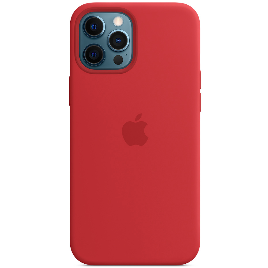 

Чехол Silicone case (AAA) full with Magsafe для Apple iPhone 12 Pro Max (6.7") Красный / Red Без бренда