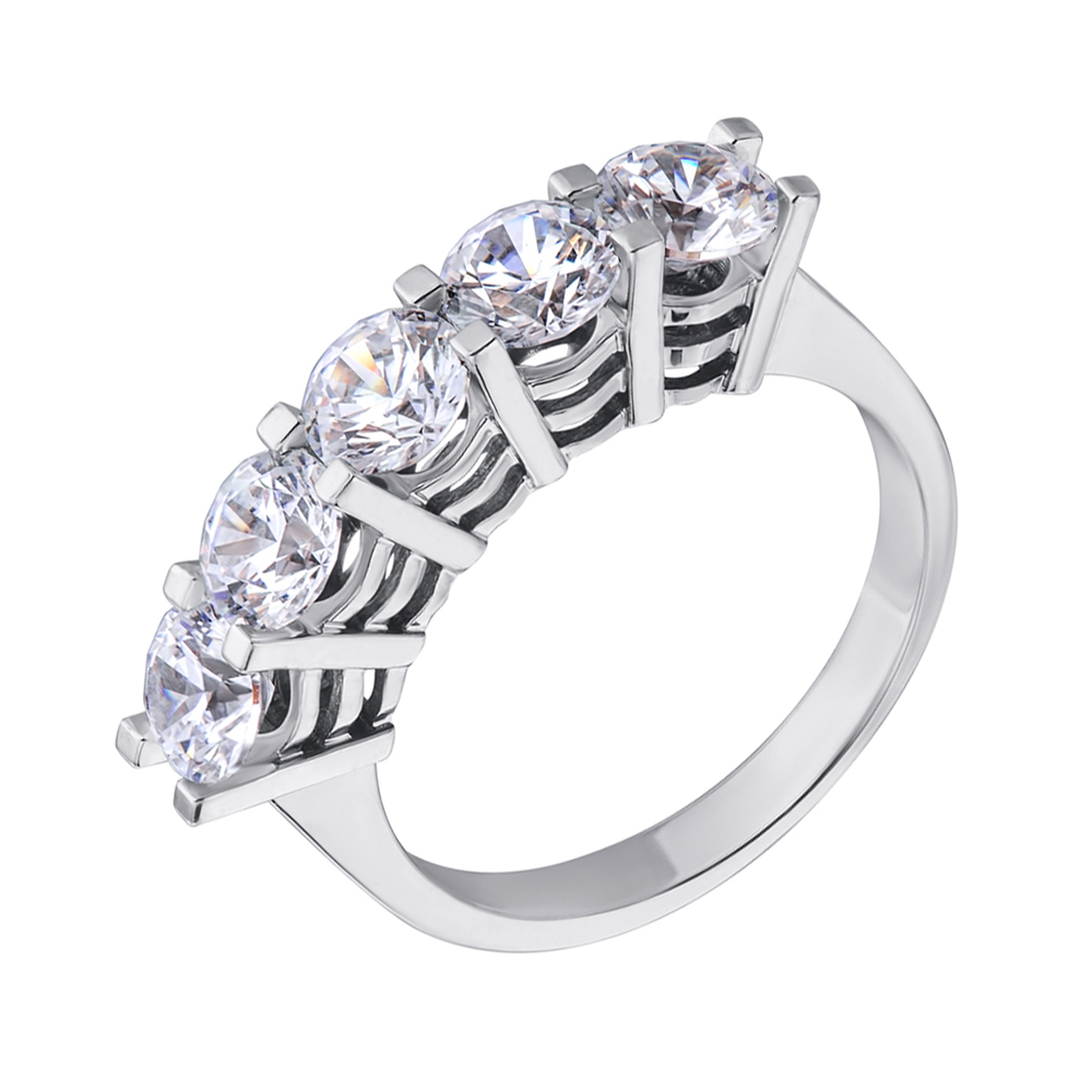 

Кольцо из белого золота с цирконием Swarovski 000036780 17.5 размера