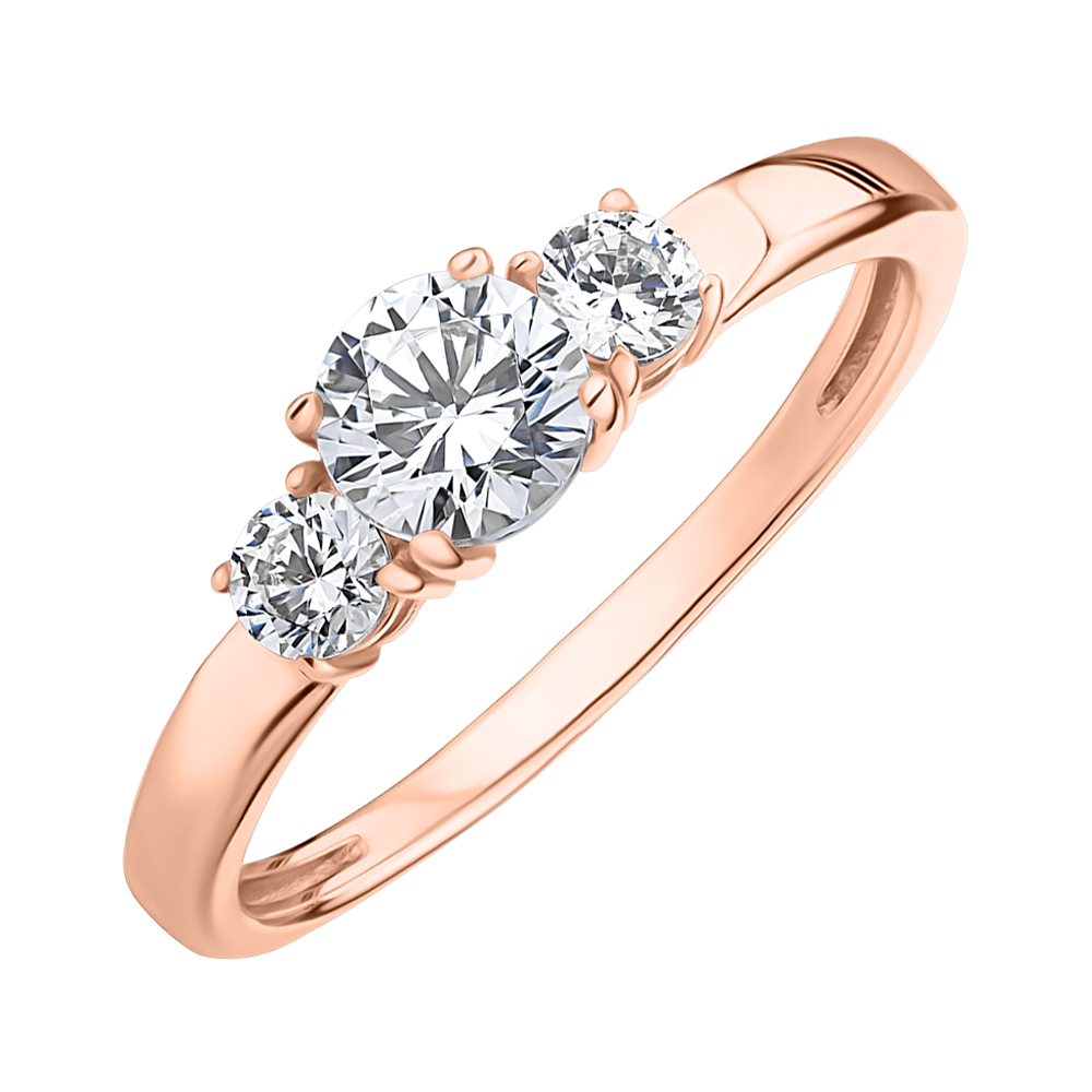 

Кольцо из красного золота с цирконием Swarovski 000147832 16.5 размера