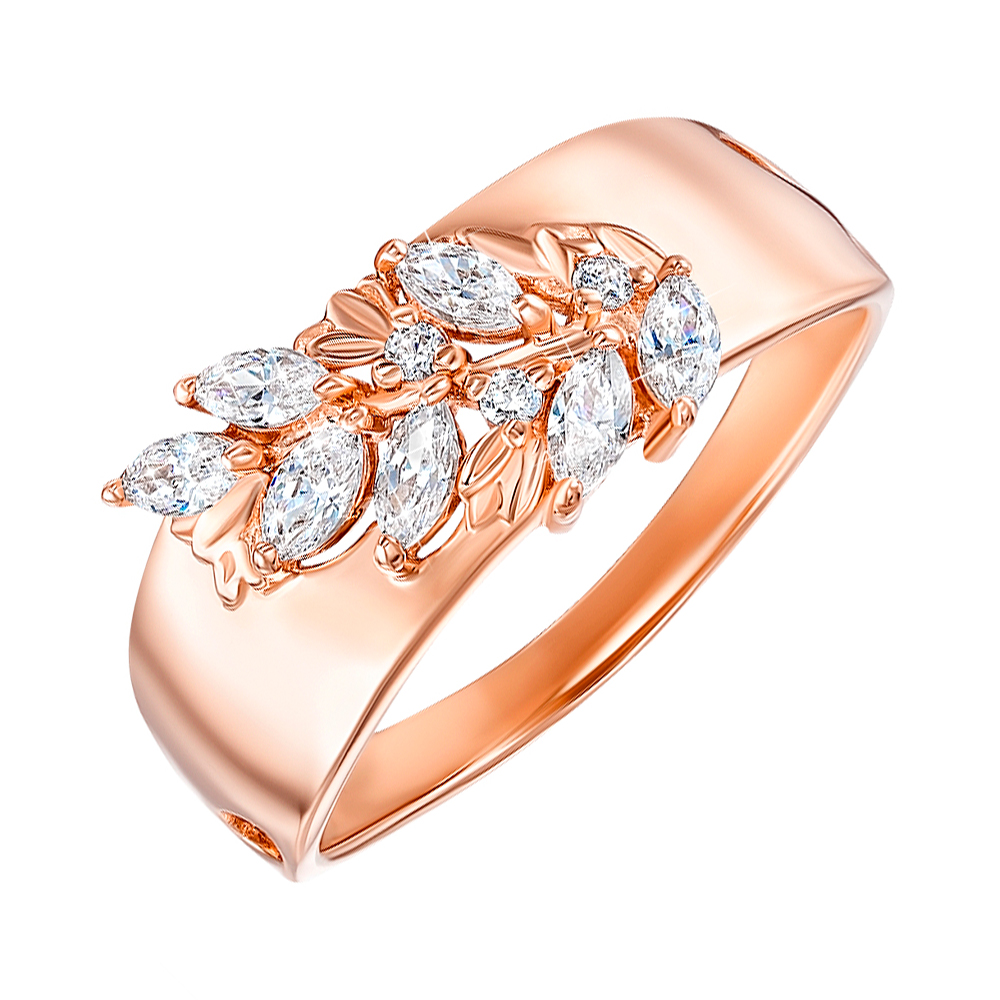 

Кольцо из красного золота с цирконем Swarovski 000143778 18.5 размера