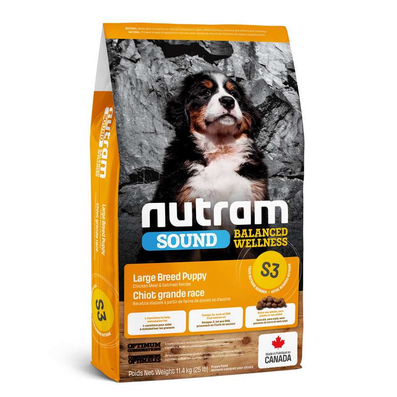 

Сухой корм для щенков крупных пород Nutram (Нутрам) S3 Sound Balanced Wellness Puppy Large Breed с курицей (11,4 кг)