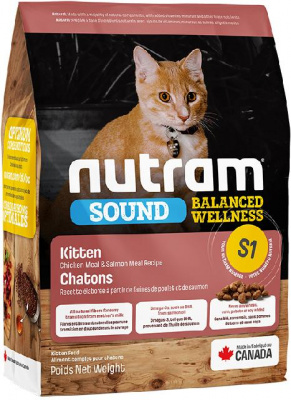 

Сухой корм для котят Nutram S1 Sound Balanced Wellness Kitten со вкусом курицы и лосося (20 кг)