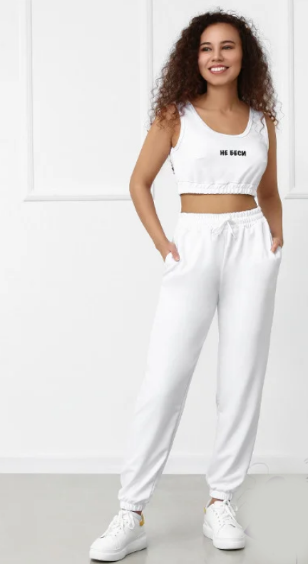 

Женский спортивный костюм с топом GF07370 р46/ белый, Женский спортивный костюм с топом GF07370 р46/48 белый