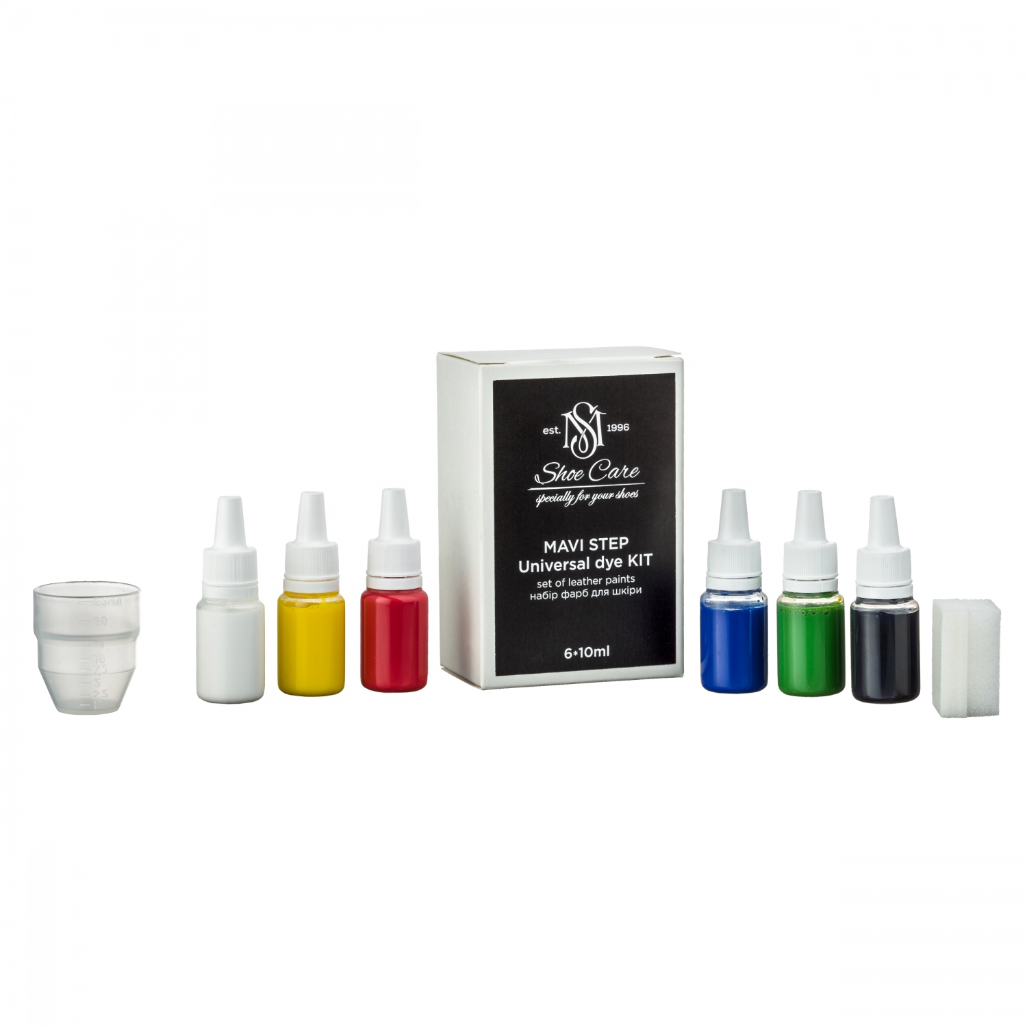 

Краска для обуви в наборе MAVI STEP Universal Dye, 10 мл (6 цветов)