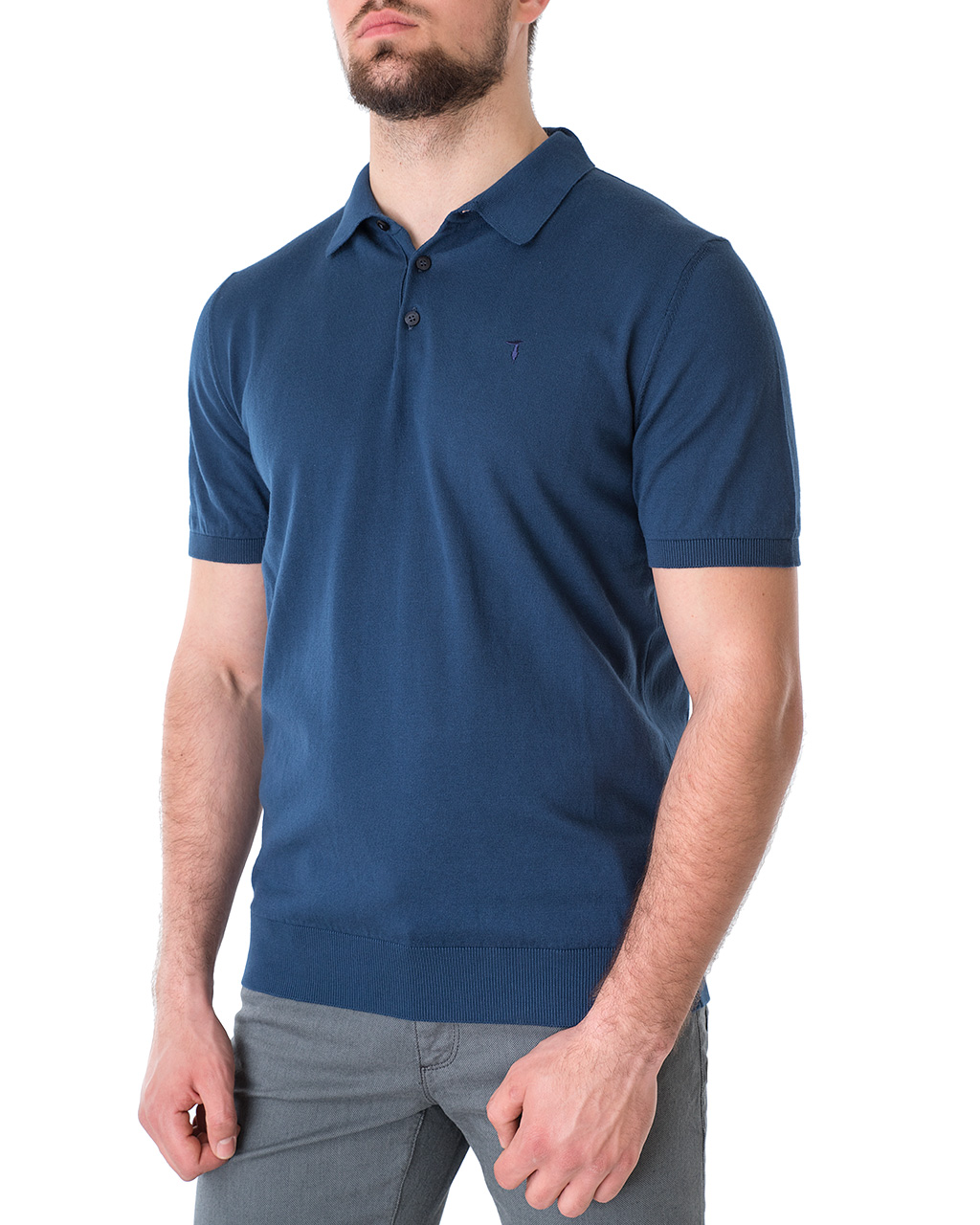 

Футболка Поло чоловіча TRUSSARDI JEANS (52M00482-OF000668-U290/21-2) Синій XXXL
