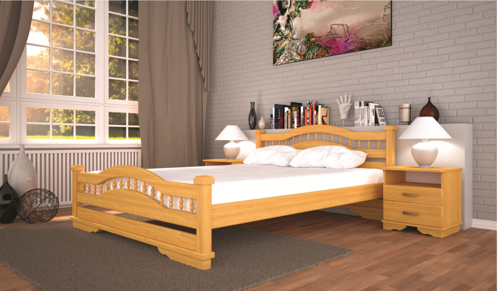 

Кровать ТИС АТЛАНТ 7 140*190 дуб Лак Ольха