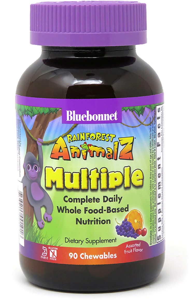 

Мультивитамины для Детей Вкус Фруктов Rainforest Animalz Bluebonnet Nutrition 90 жев. таб. (743715001909)