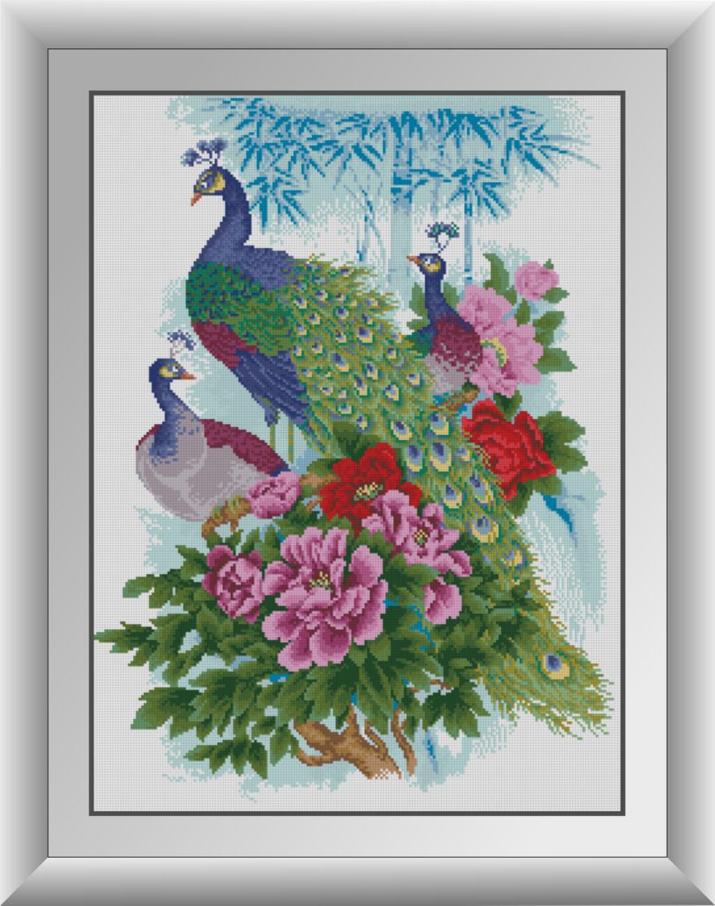 

Набор алмазной живописи Dream Art Семья павлинов