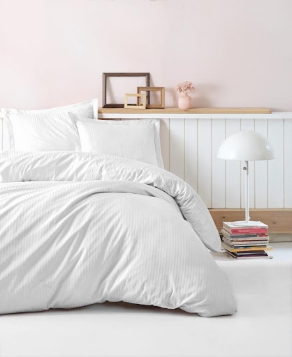 

Комплект постельного белья VAROL ZEUS СТРАЙП САТІН 160*220 Белый