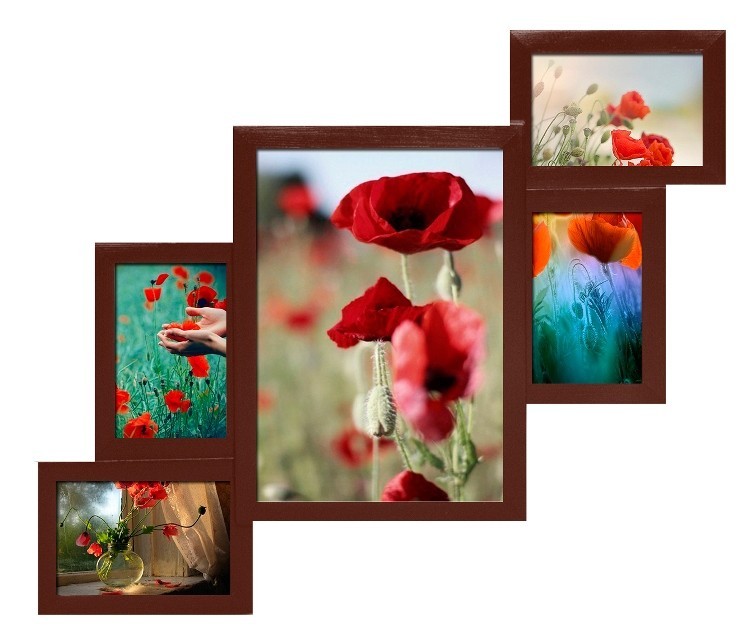 

Деревянная мультирамка HandiCraft Красное Дерево 58х45 см (Л-КД-5)