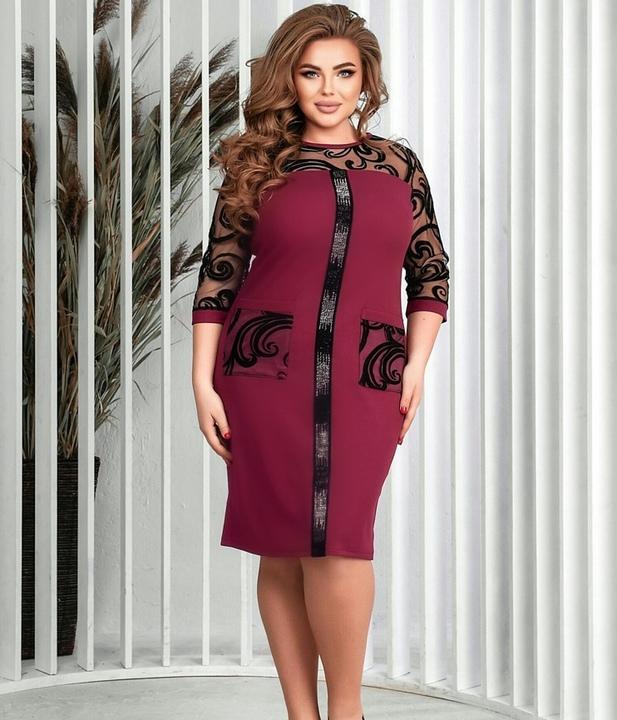 

Платье G&M k-77836 56 Размер цвет марсала